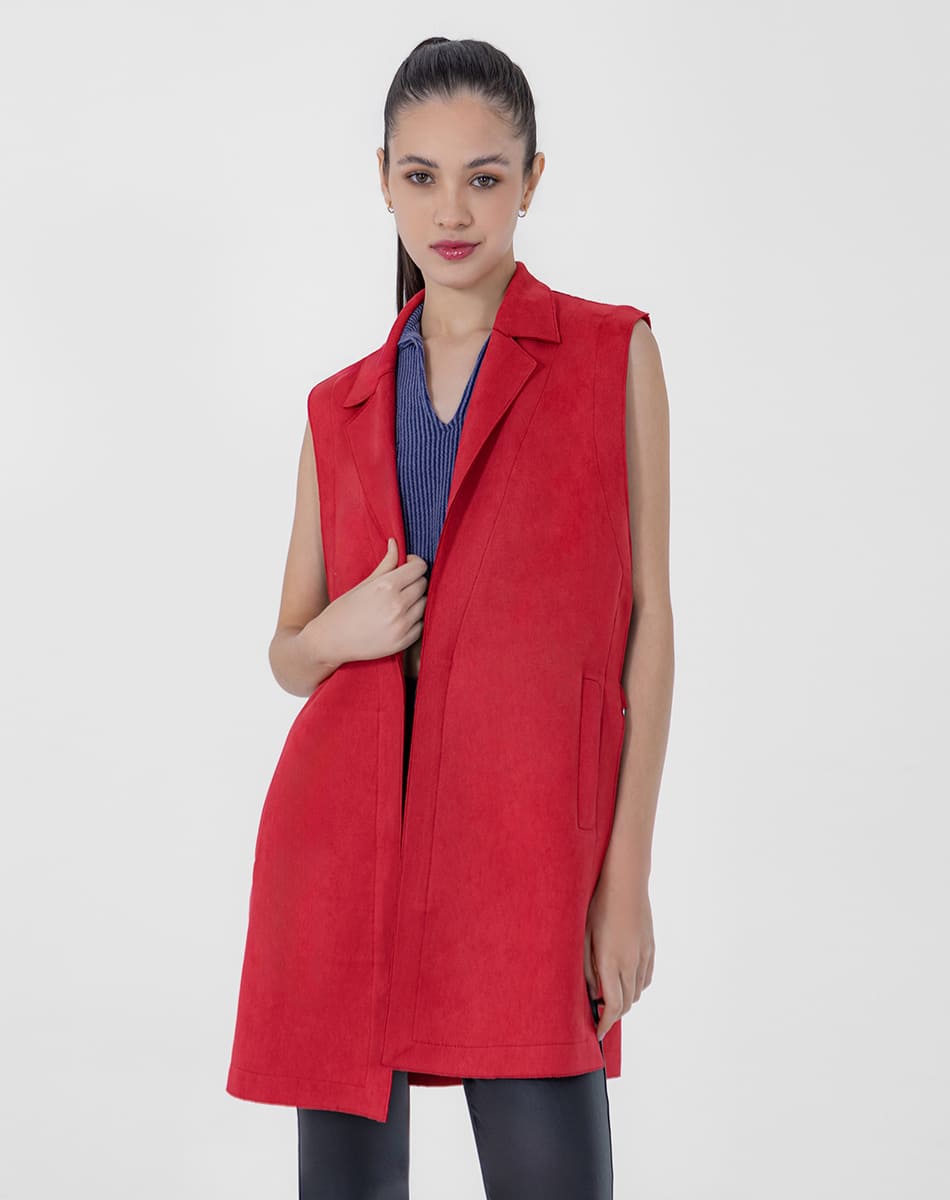 Chalecos Largos Chaleco Rojo Para Dama Chalecos Shyla Chaleco