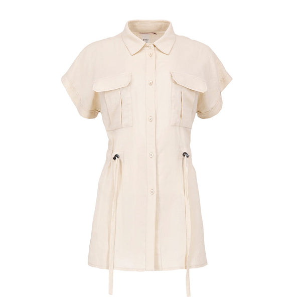 Blusa Estilo Safari con Cintura Ajustable