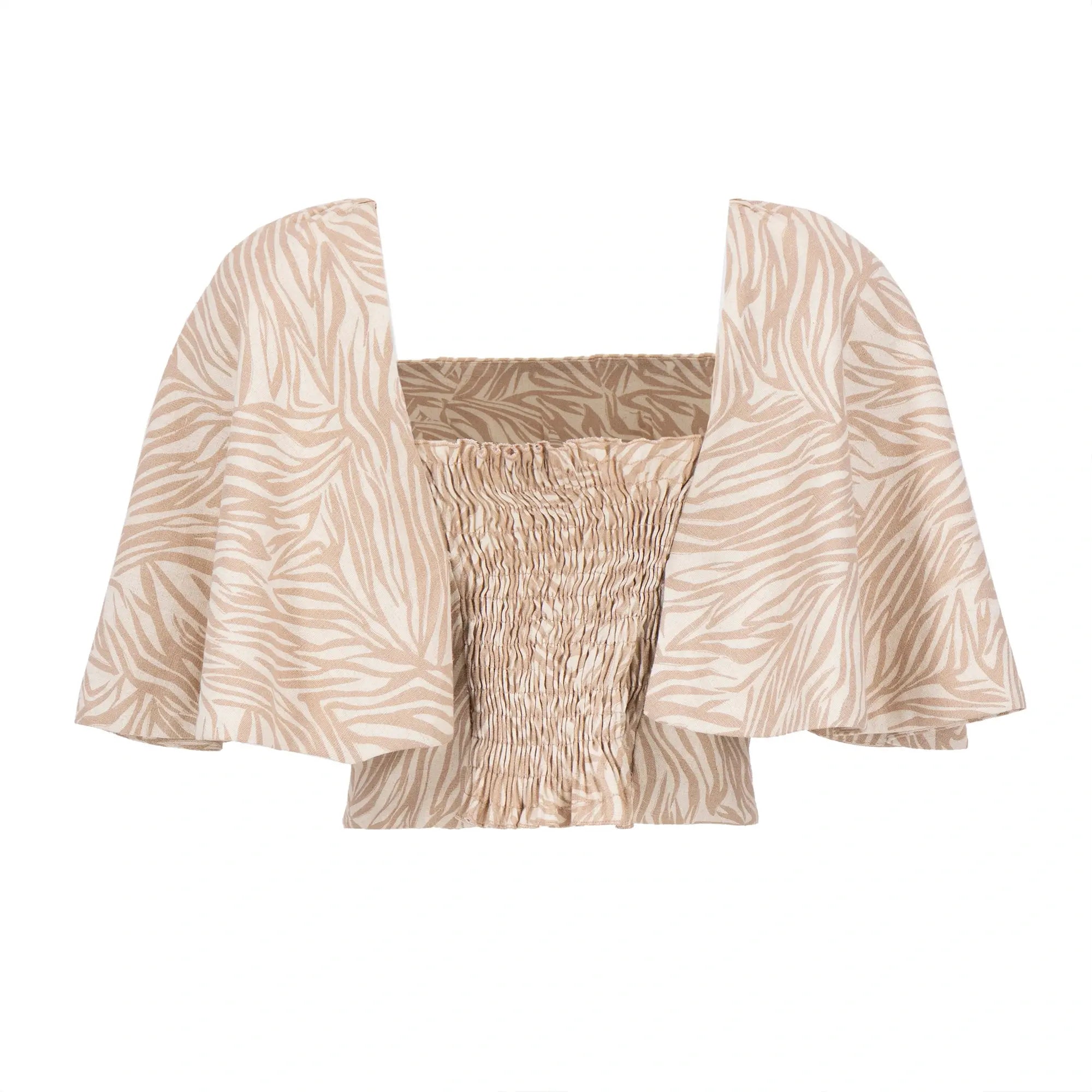 Blusa de Manga Amplia con Estampado