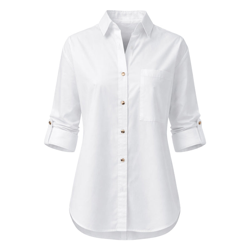 Blusa de Manga Larga con Cuello Camisero