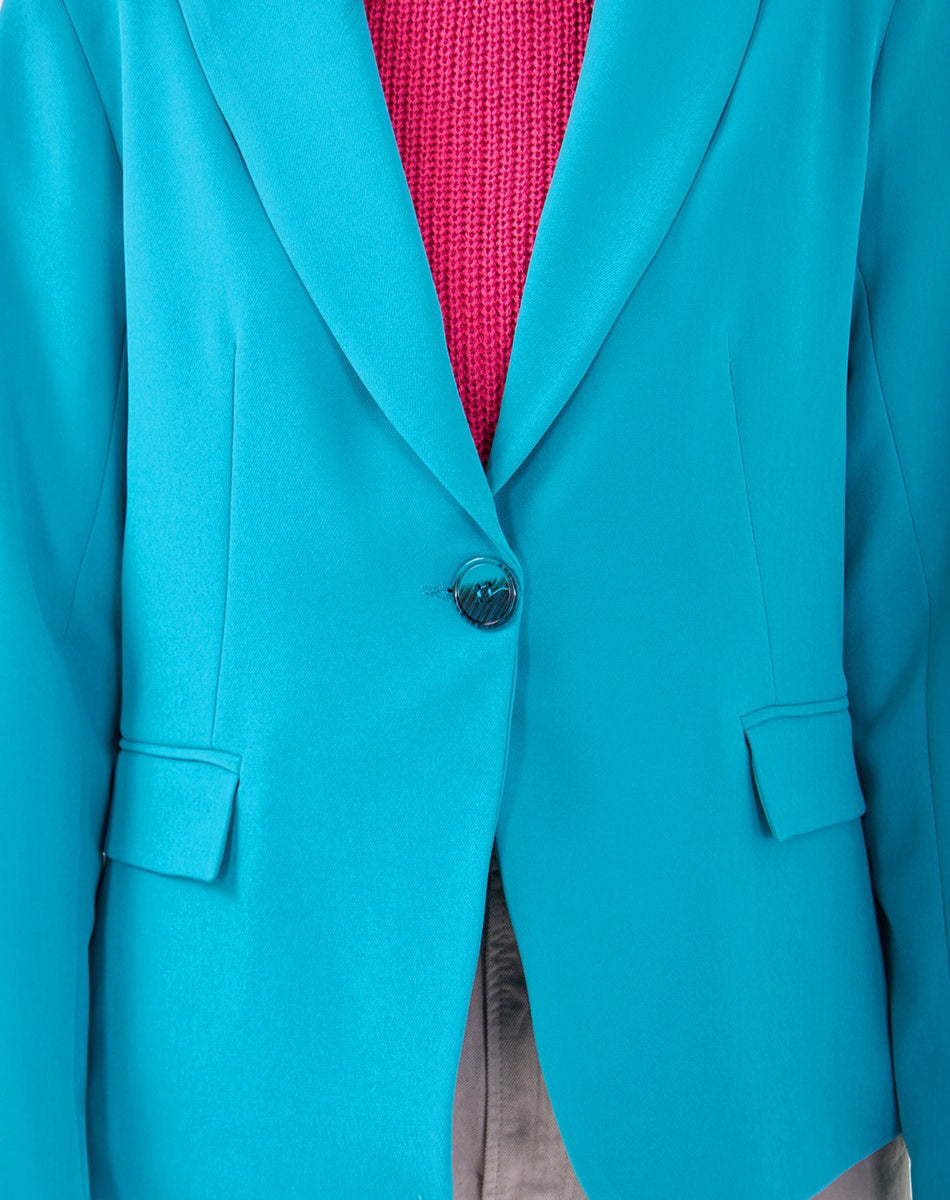Blazer con botón al frente y solapa