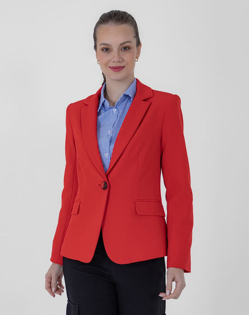 Blazer con Botón al Frente y Solapa