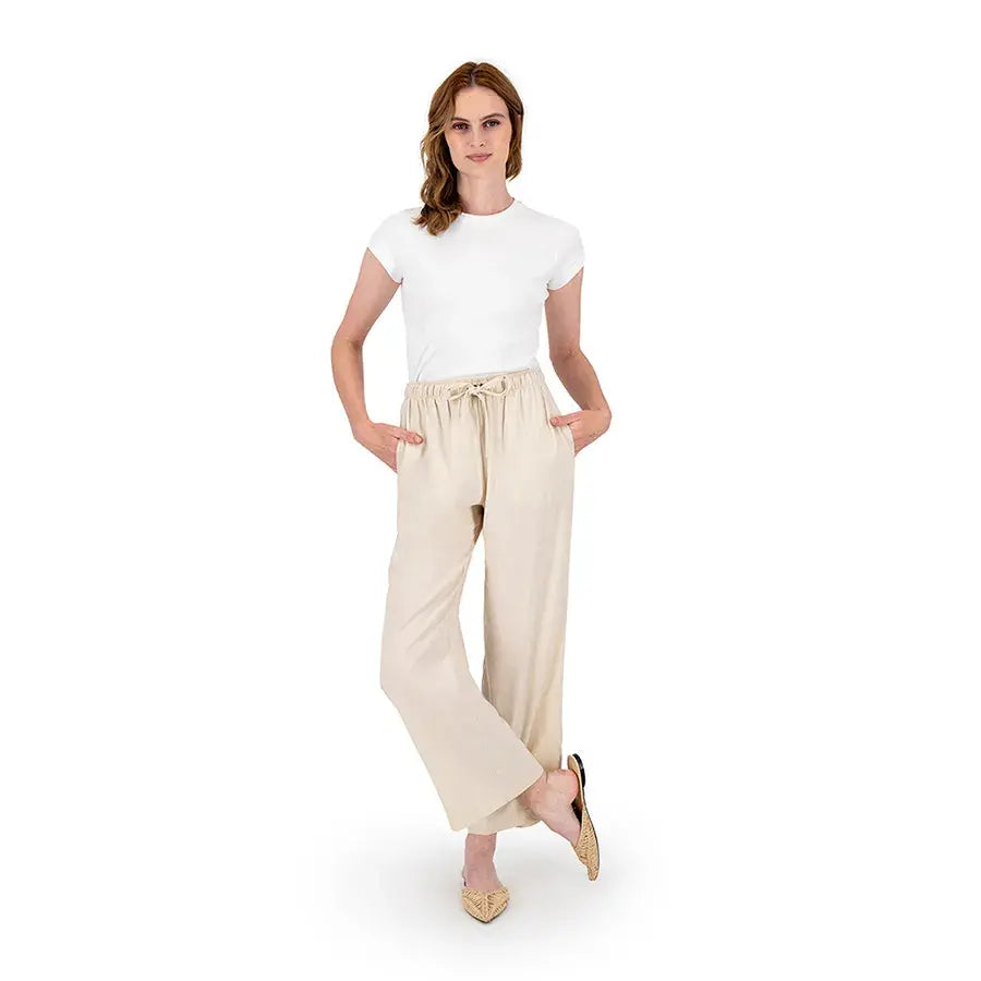 Pantalón Tipo Palazzo con Jareta en Cintura