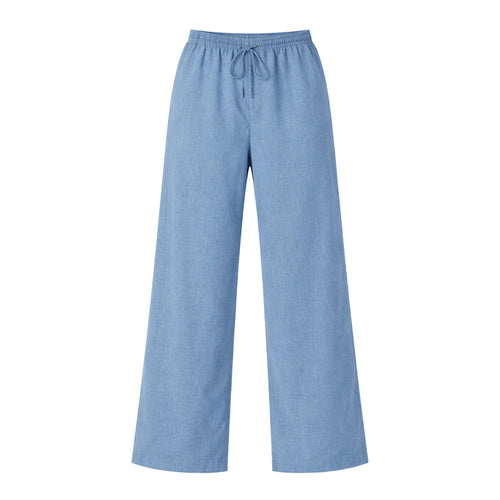 Pantalón Ancho con Pretina, Jareta y Bolsas Laterales