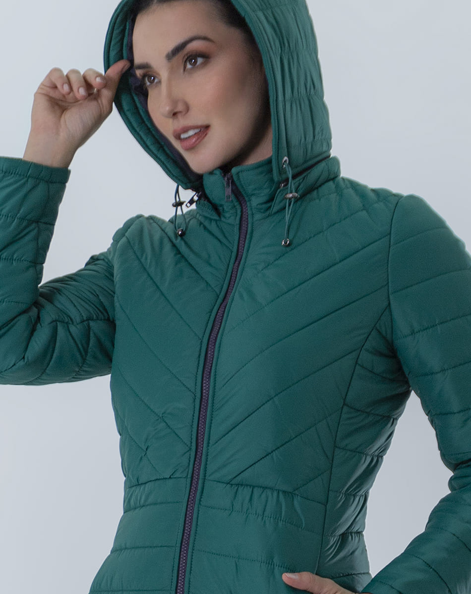 Chamarra Midi Con Gorro