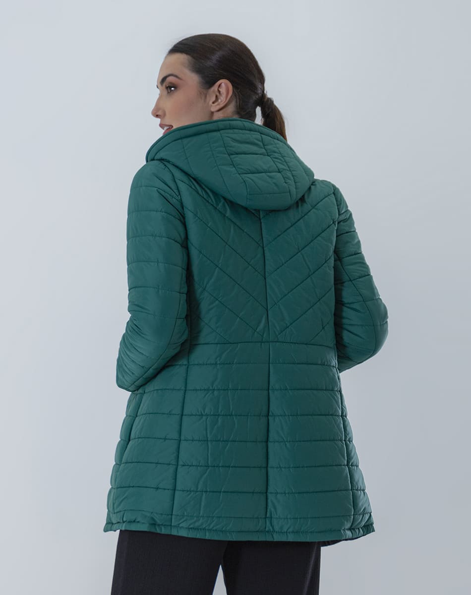 Chamarra Midi Con Gorro
