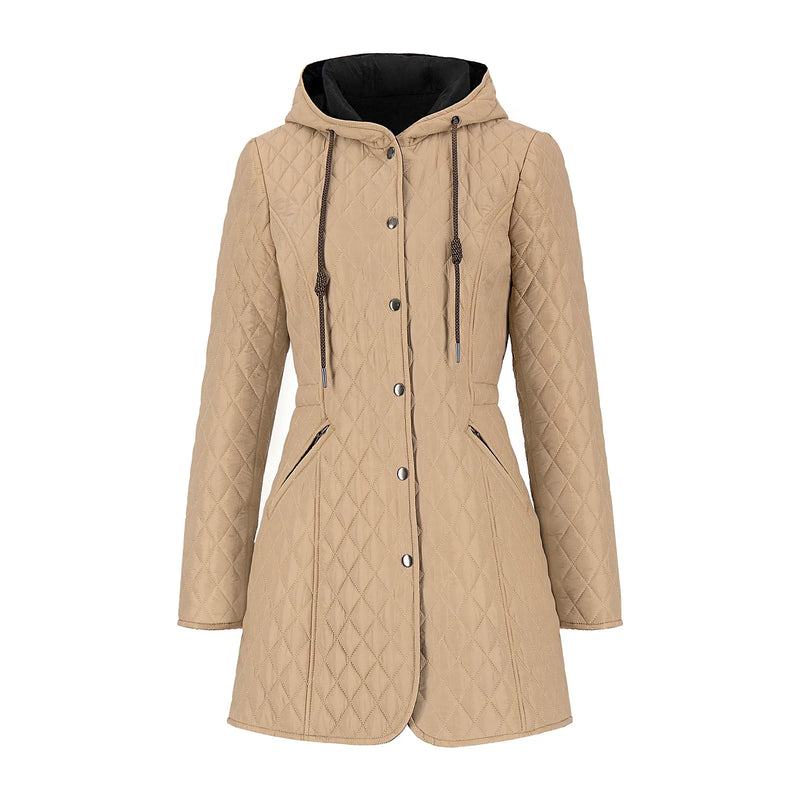 Chamarra Acolchada Doble Vista Con Gorro