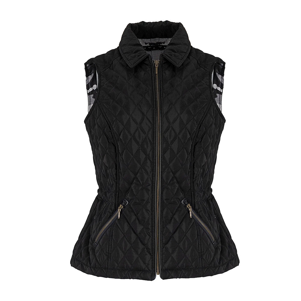 Chaleco Acolchado con Cuello Clásico y Forro Estampado