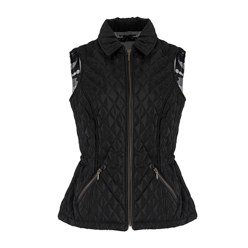 Chaleco Acolchado con Cuello Clásico y Forro Estampado
