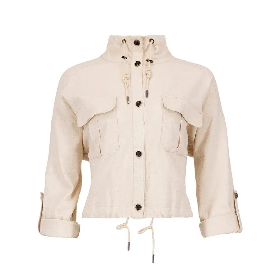 Blusa Safari de Cuello Alto