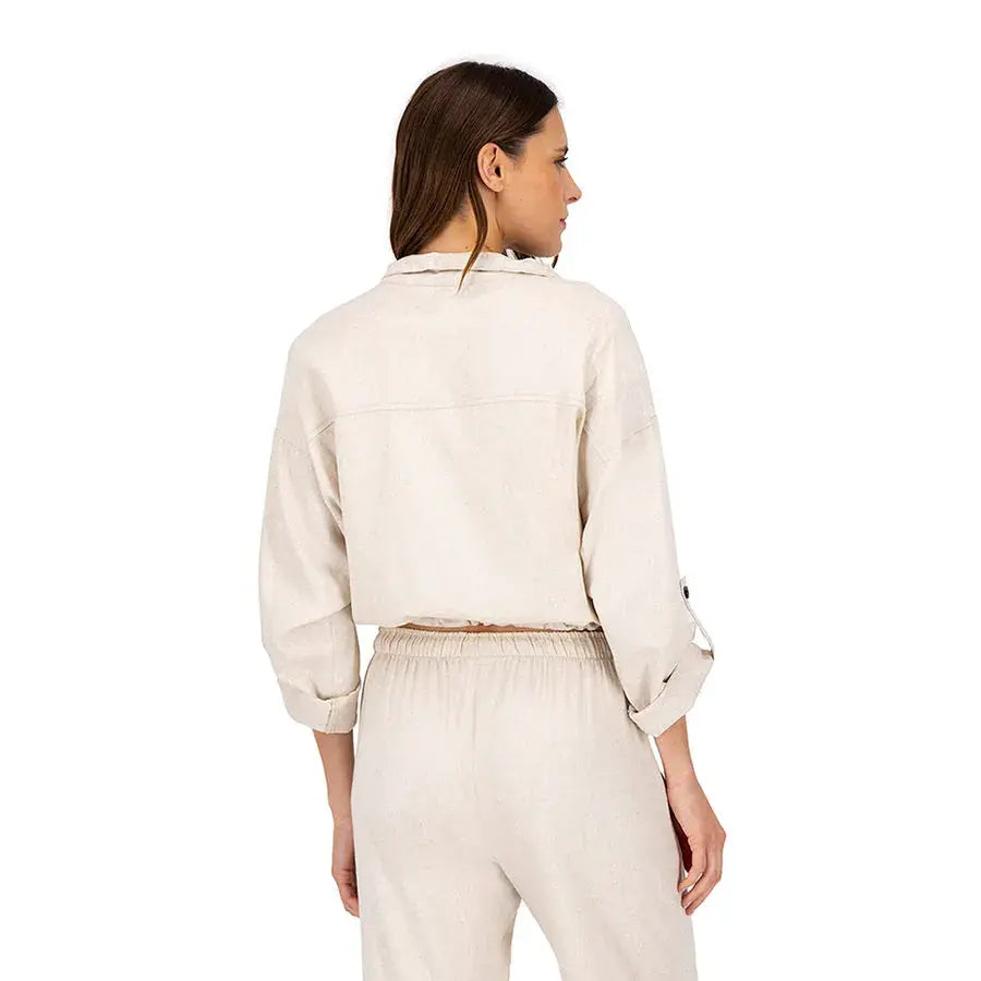 Blusa Safari de Cuello Alto