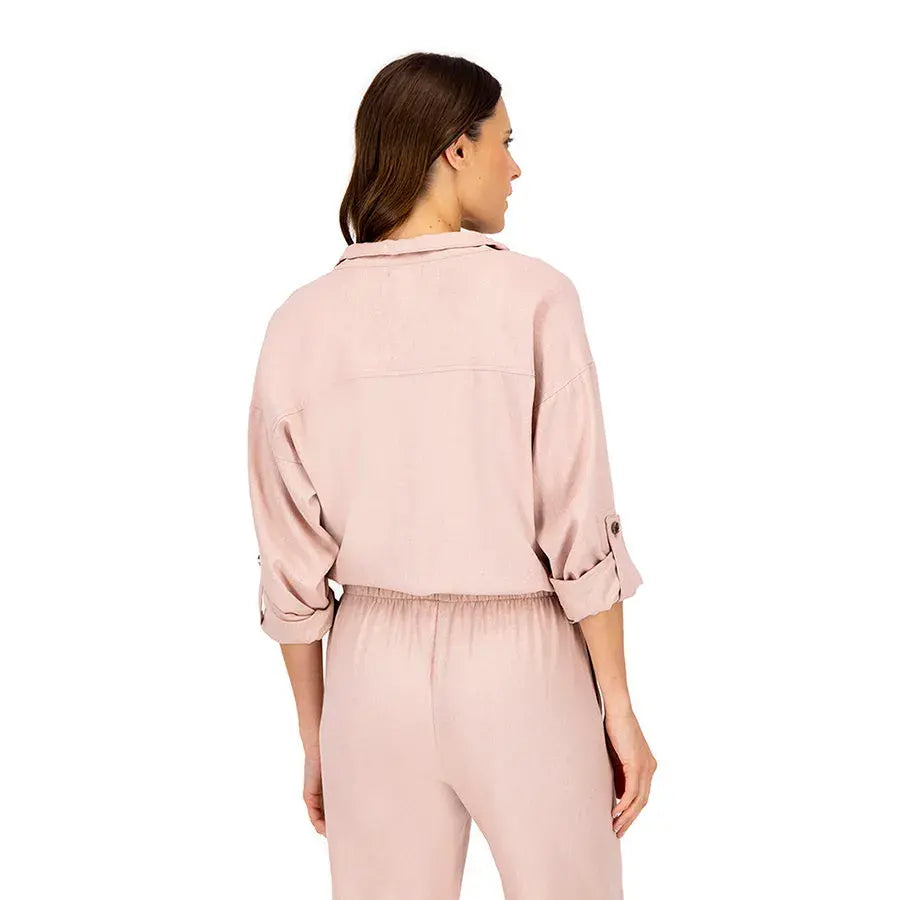 Blusa Safari de Cuello Alto