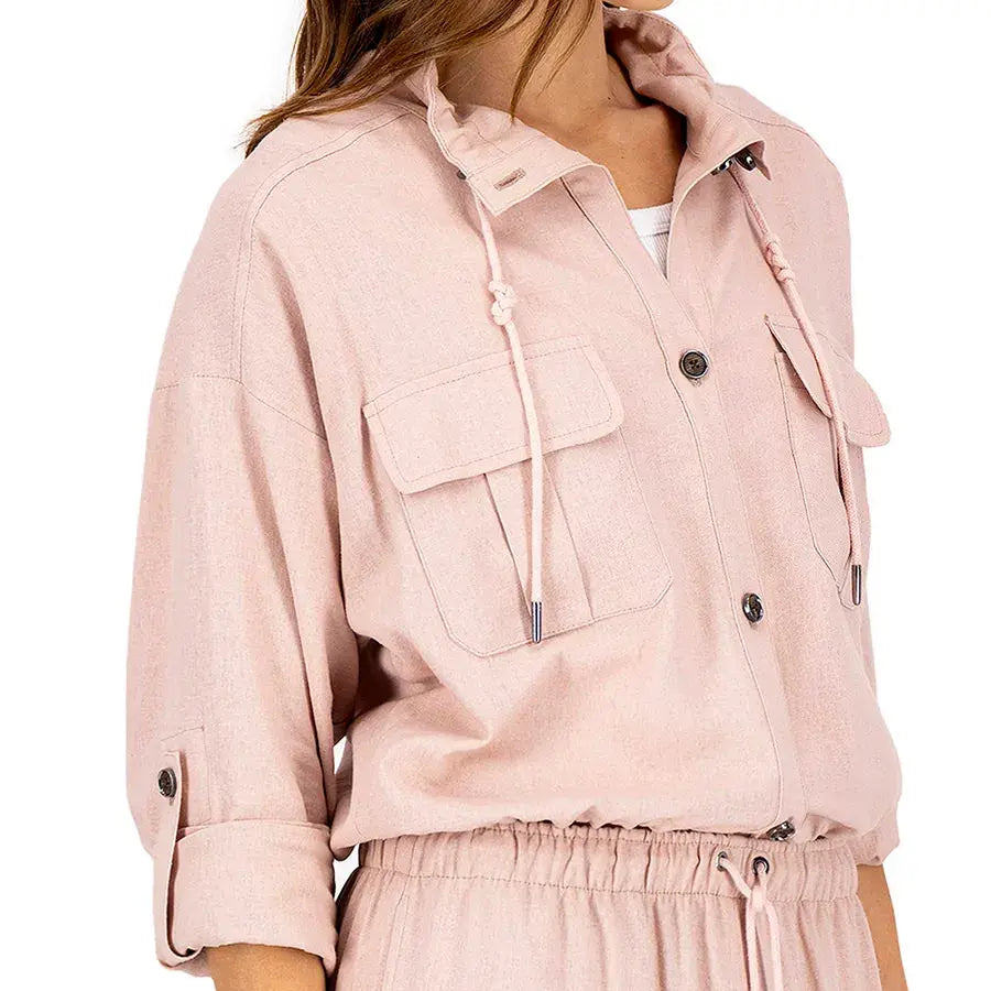 Blusa Safari de Cuello Alto