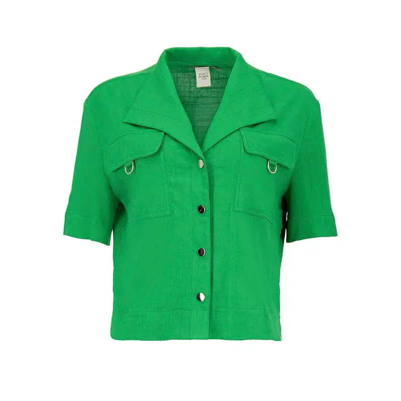Blusa Corta con Cuello Sastre