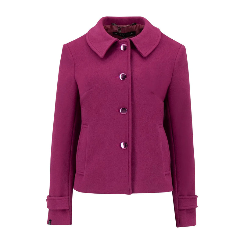 Abrigo Corto Con Botones Y Cuello Camisero