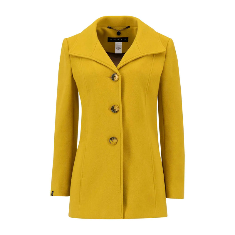 Abrigo Con Solapa Amplia Y Corte Recto