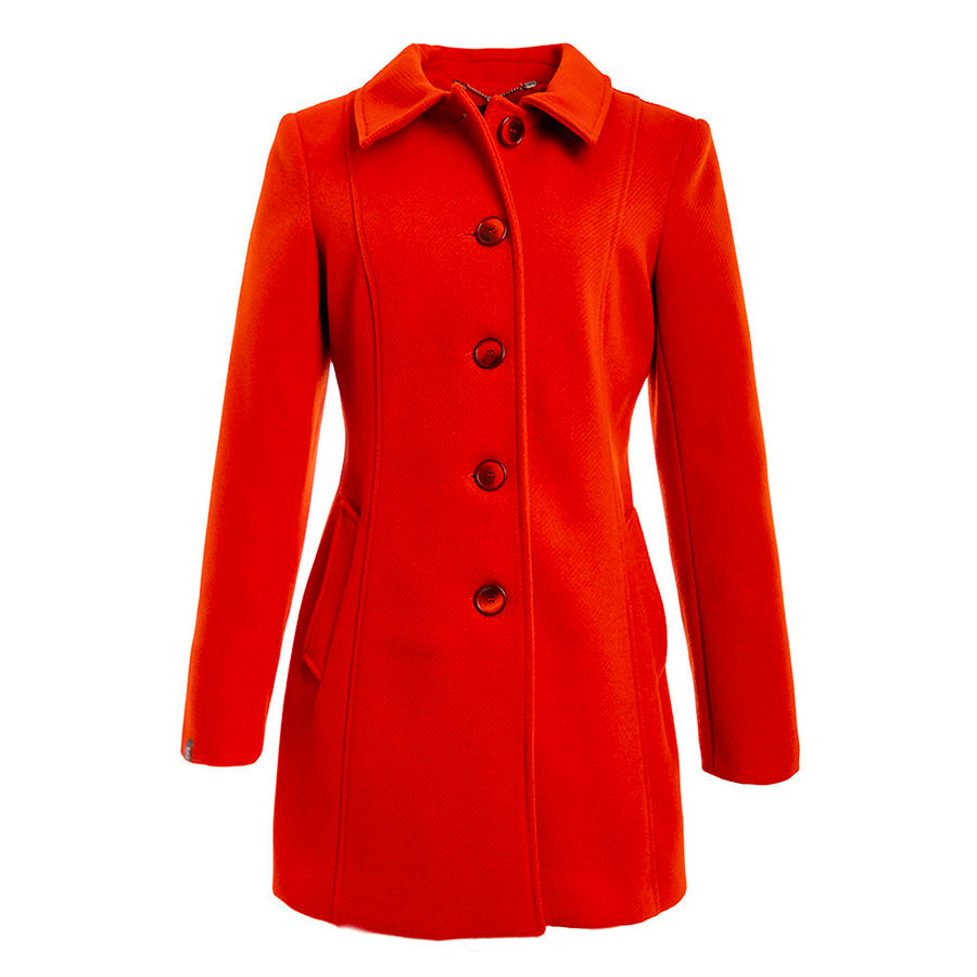Abrigo Midi Con Cuello Mao