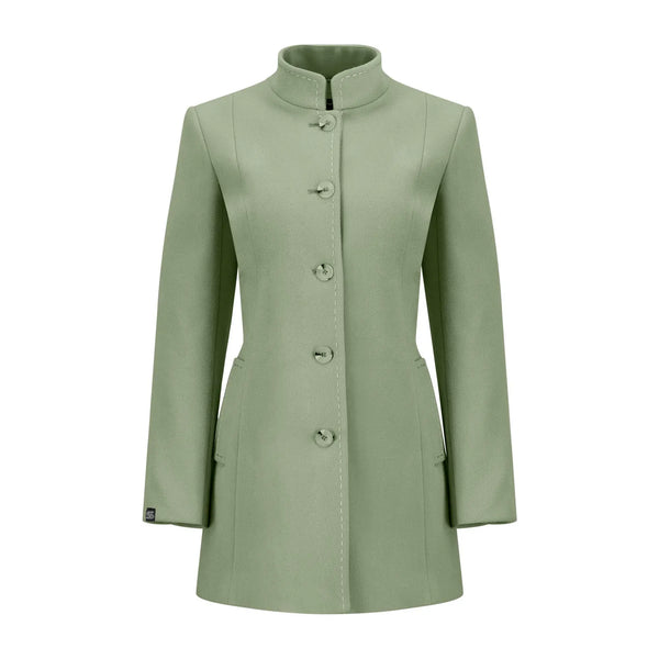 Abrigo Con Cuello Alto Y Corte Estructurado