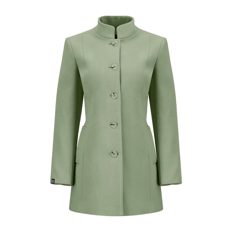 Abrigo Con Cuello Alto Y Corte Estructurado