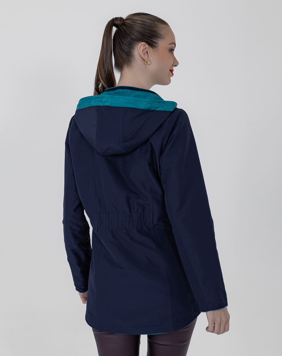 Gabardina Doble Vista Con Gorro