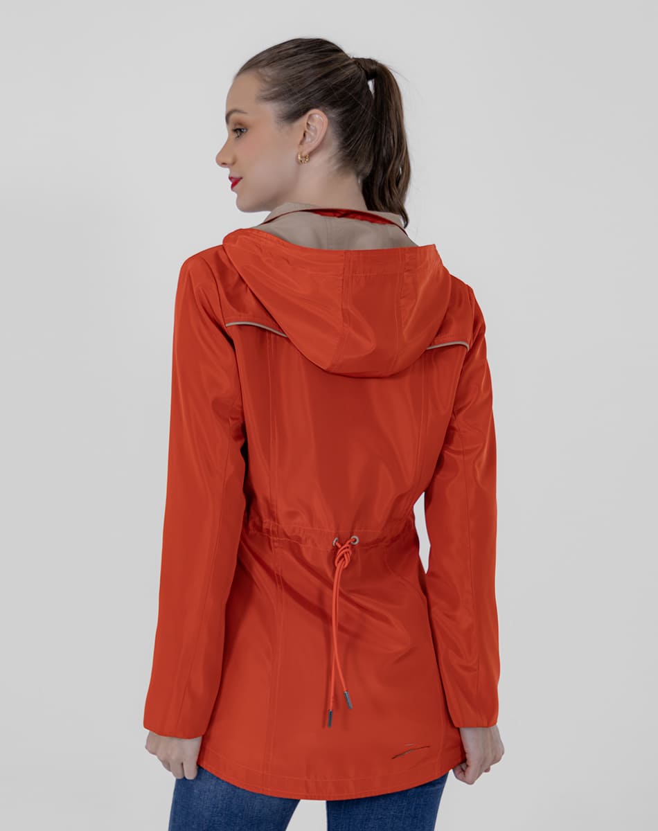 Gabardina Doble Vista Con Gorro
