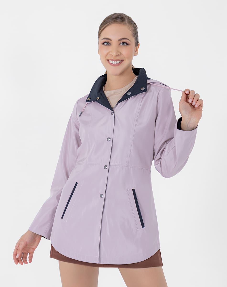 Gabardina Doble Vista Con Gorro