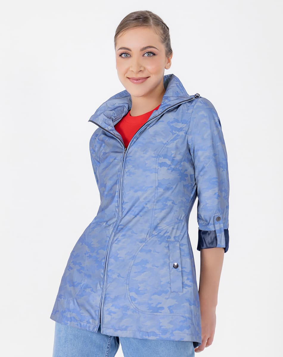 Gabardina sport con reflejante y repelente al agua para mujer