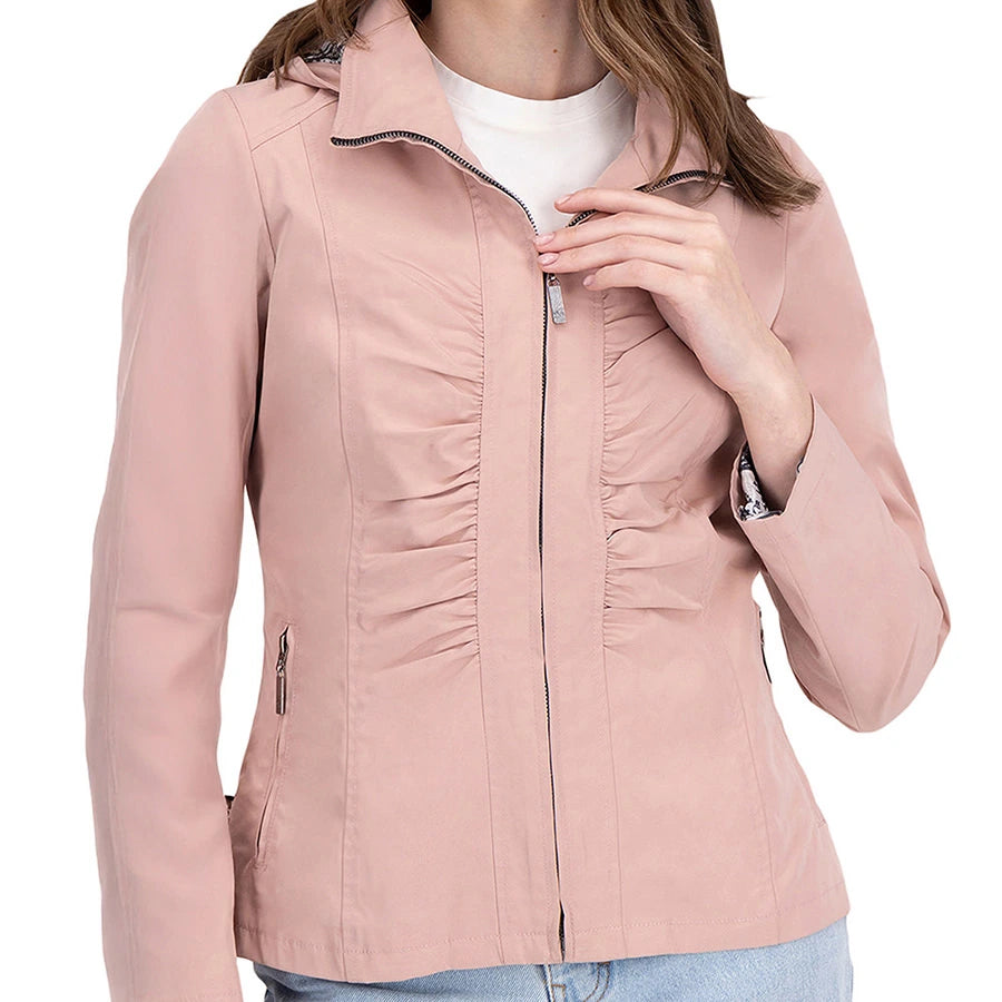 Gabardina con Fruncido Delantero