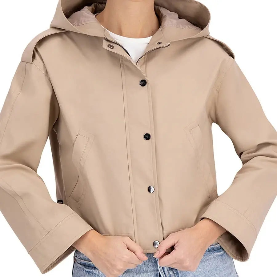 Gabardina Meshki Palmer Cropped Mujer Creme España En Gabardina