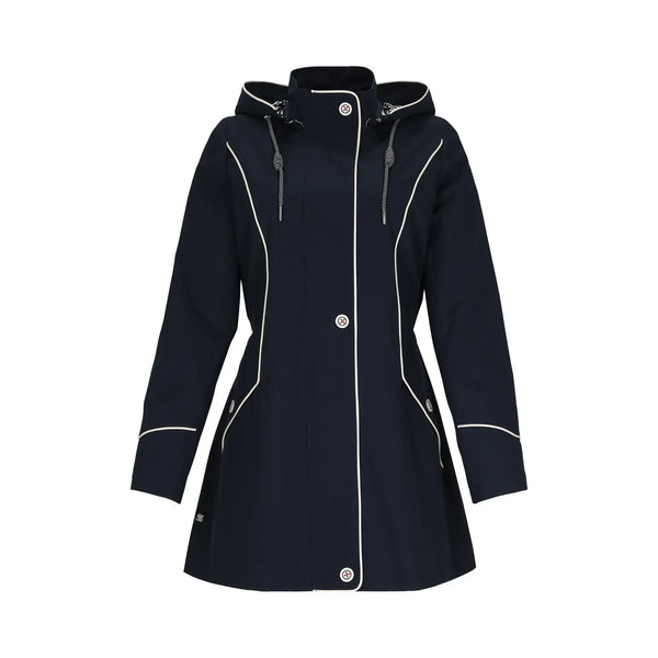 Gabardina Combinada con Capucha Desmontable y Jareta en Cintura