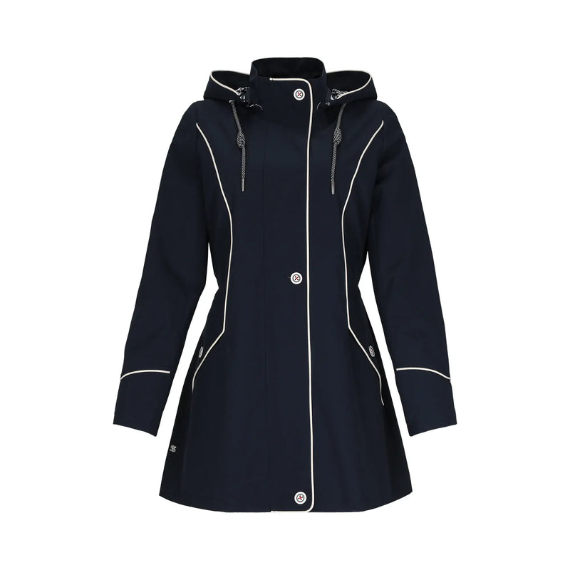 Gabardina Combinada con Capucha Desmontable y Jareta en Cintura