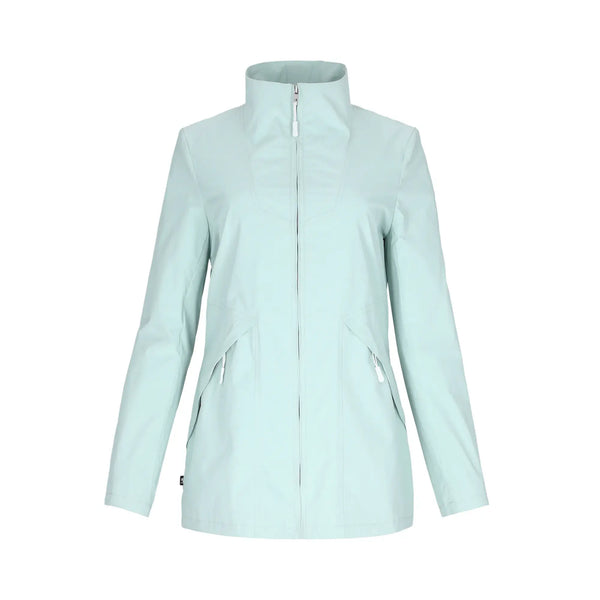 Gabardina Minimalista de Cuello Alto con Cierre Oculto