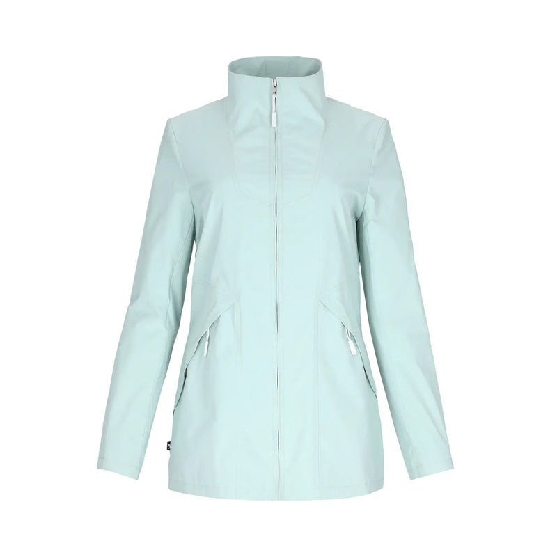 Gabardina Minimalista de Cuello Alto con Cierre Oculto