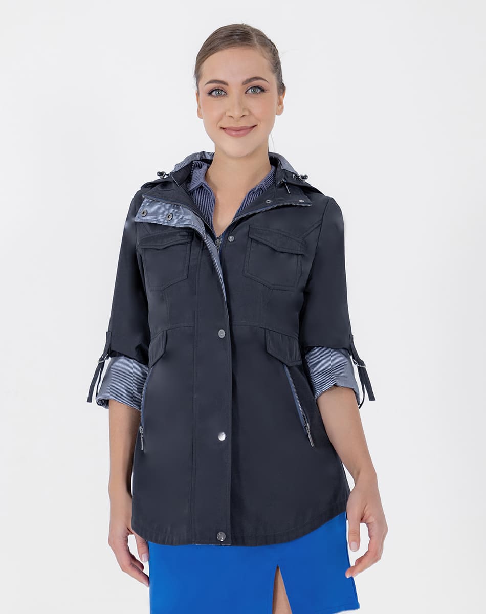 Gabardina con Gorro Desmontable
