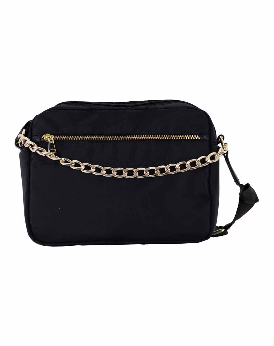 Bolsa crossbody acolchada con cierre al frente