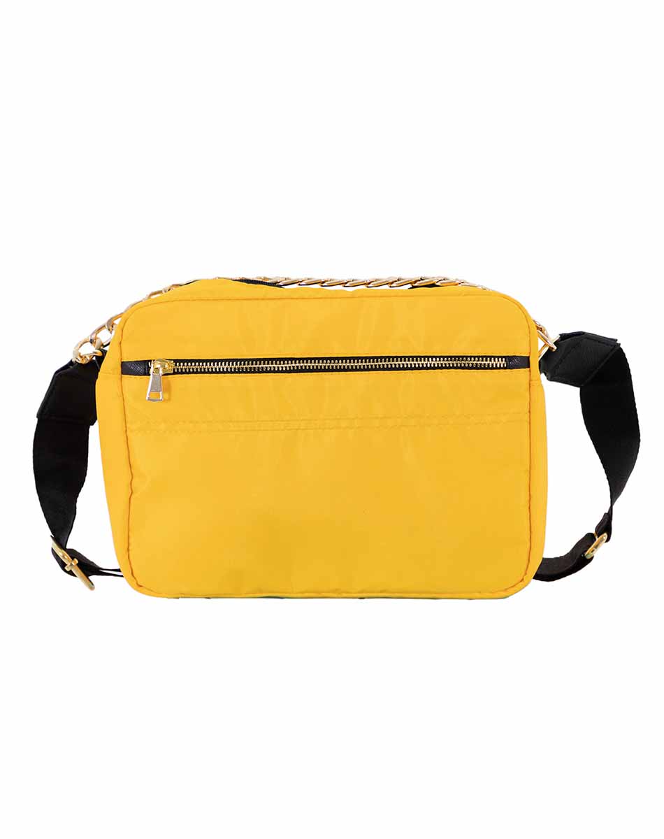 Bolsa crossbody acolchada con cierre al frente