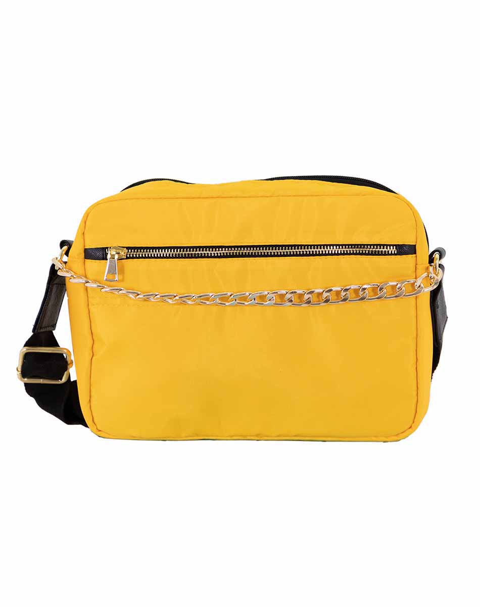 Bolsa crossbody acolchada con cierre al frente