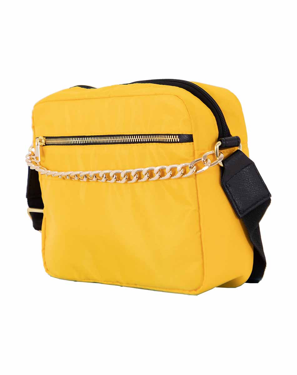 Bolsa crossbody acolchada con cierre al frente