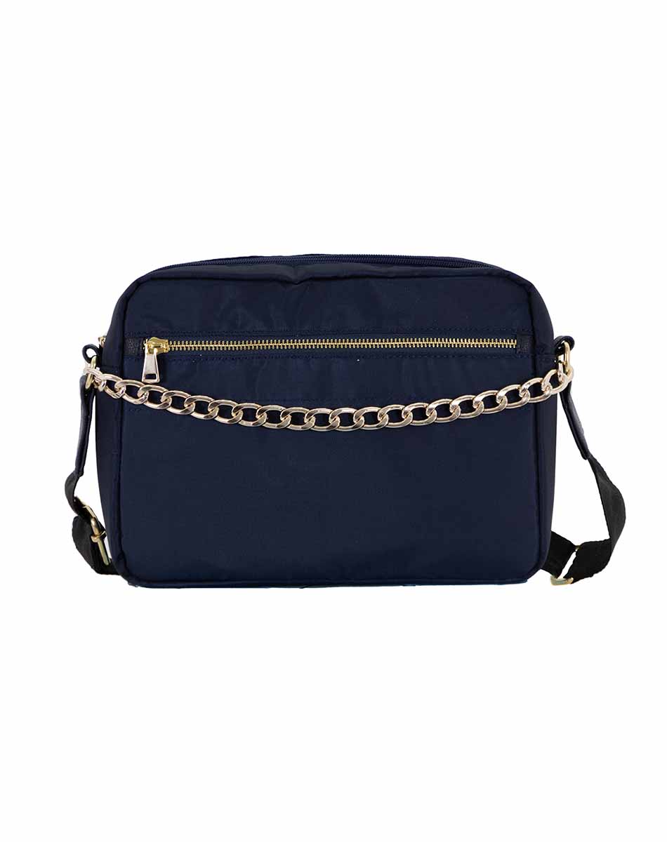 Bolsa crossbody acolchada con cierre al frente