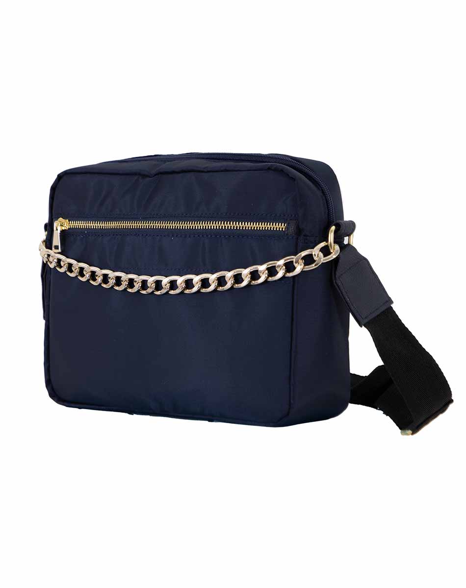 Bolsa crossbody acolchada con cierre al frente