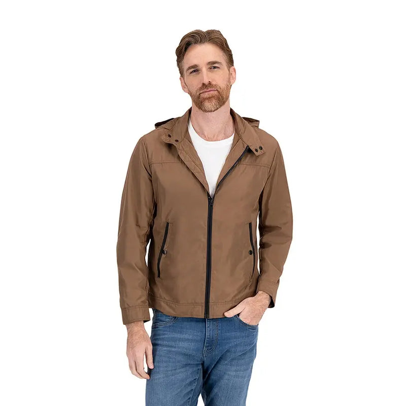 Gabardina Deportiva Corta con Gorro para Hombre