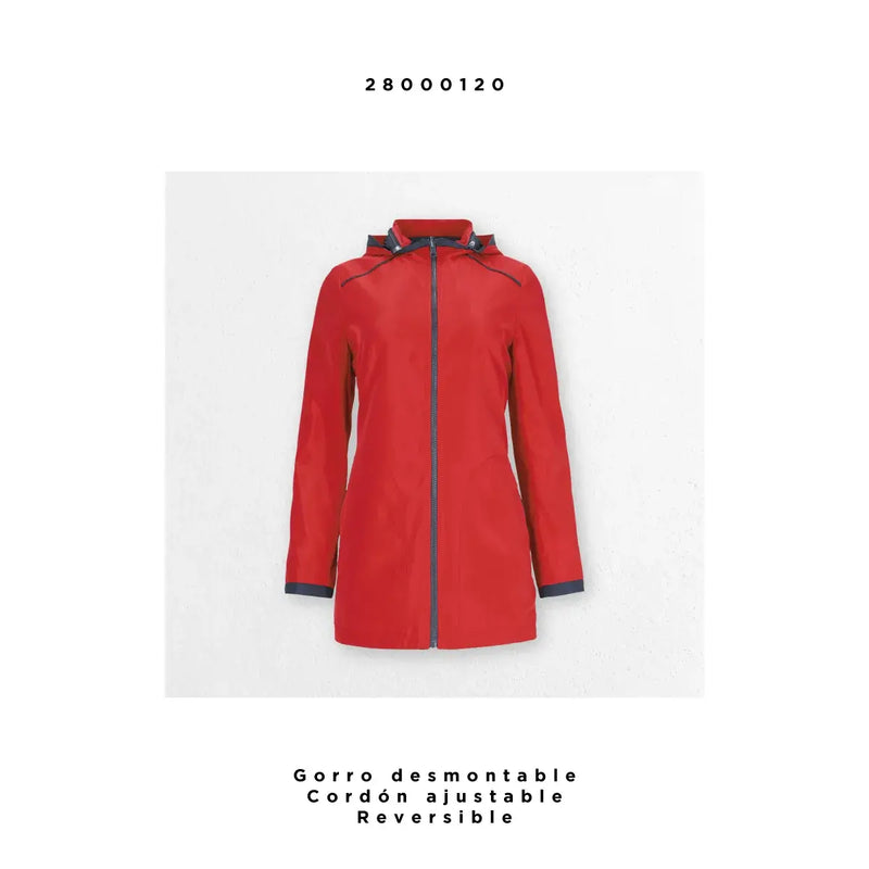 Gabardina Recta Sport en Doble Vista con Gorro