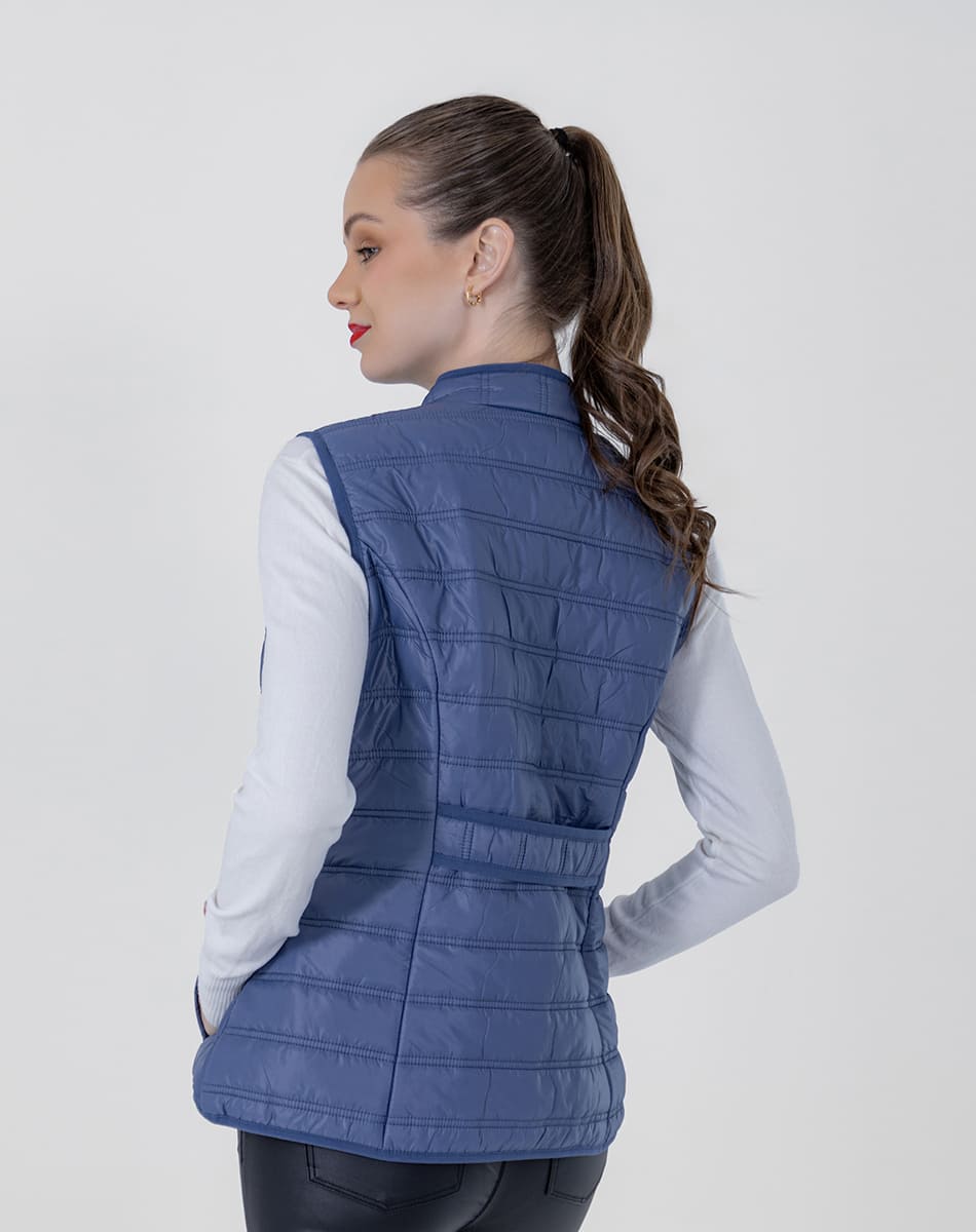 Chaleco Capitonado Cuello Mao