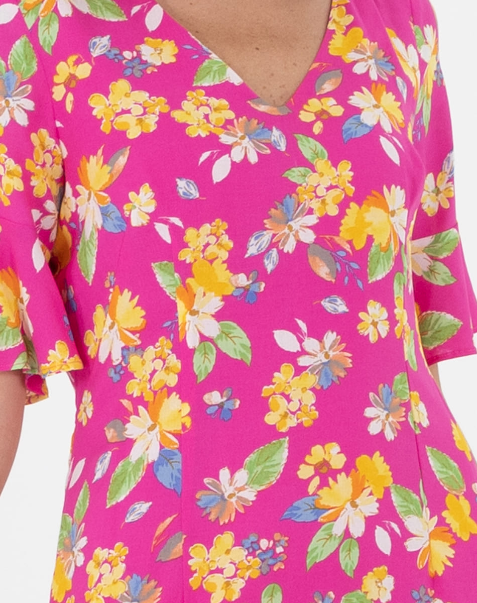 Vestido Floral Cuello V