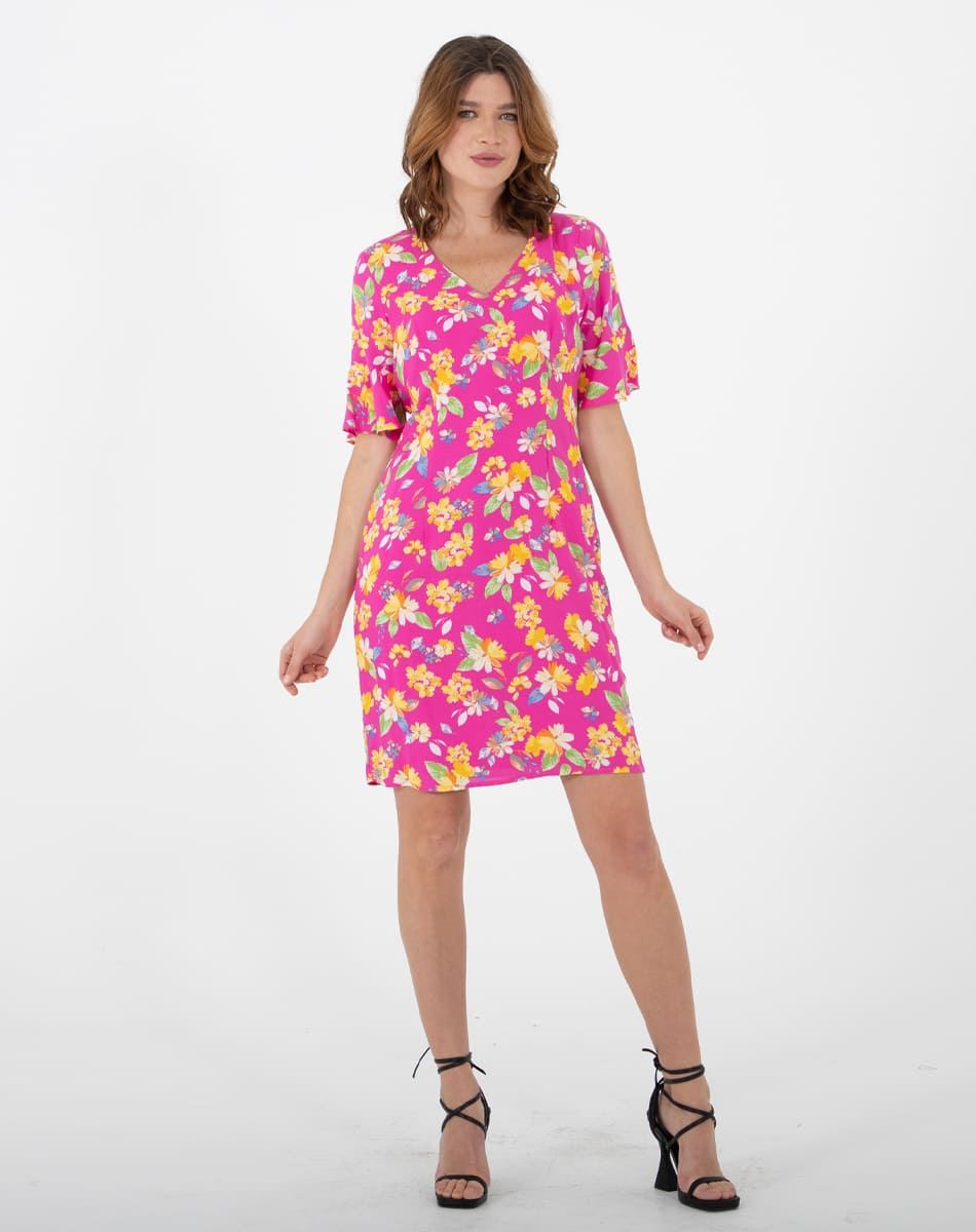 Vestido Floral Cuello V