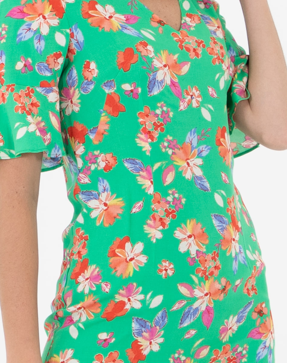 Vestido Floral Cuello V