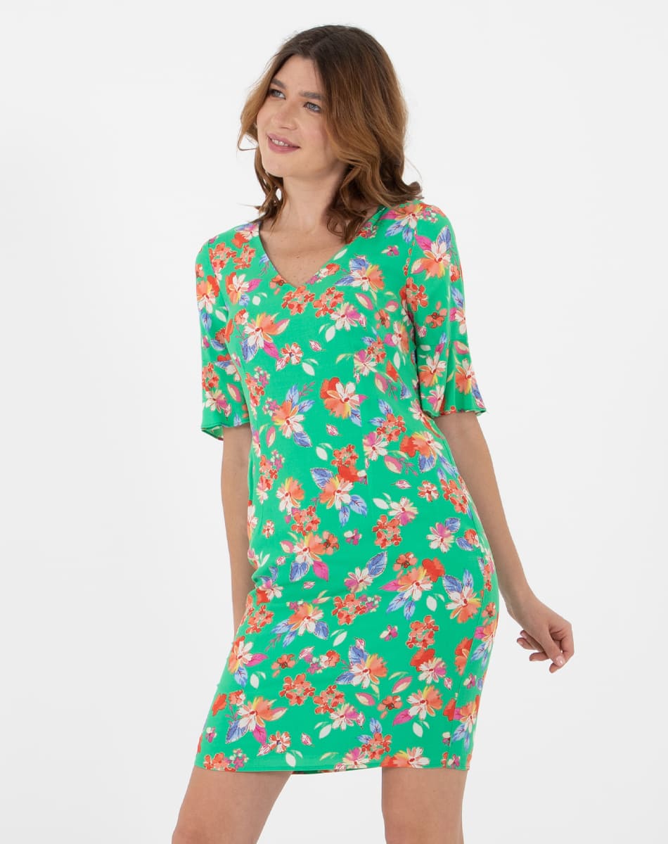 Vestido Floral Cuello V