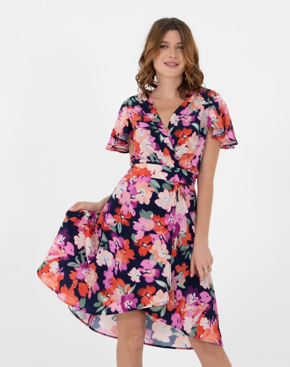 Vestido Con Manga Corta