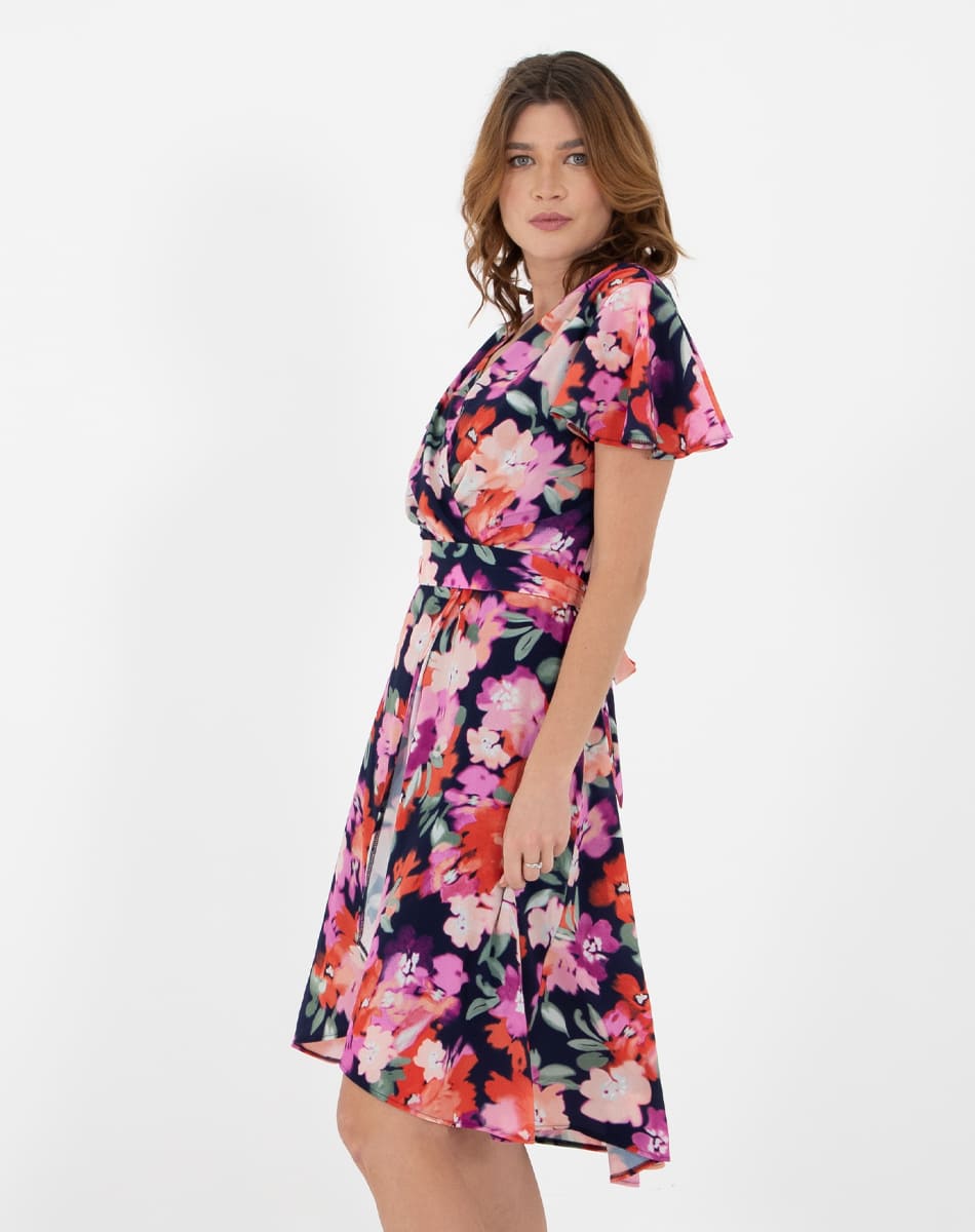 Vestido Con Manga Corta
