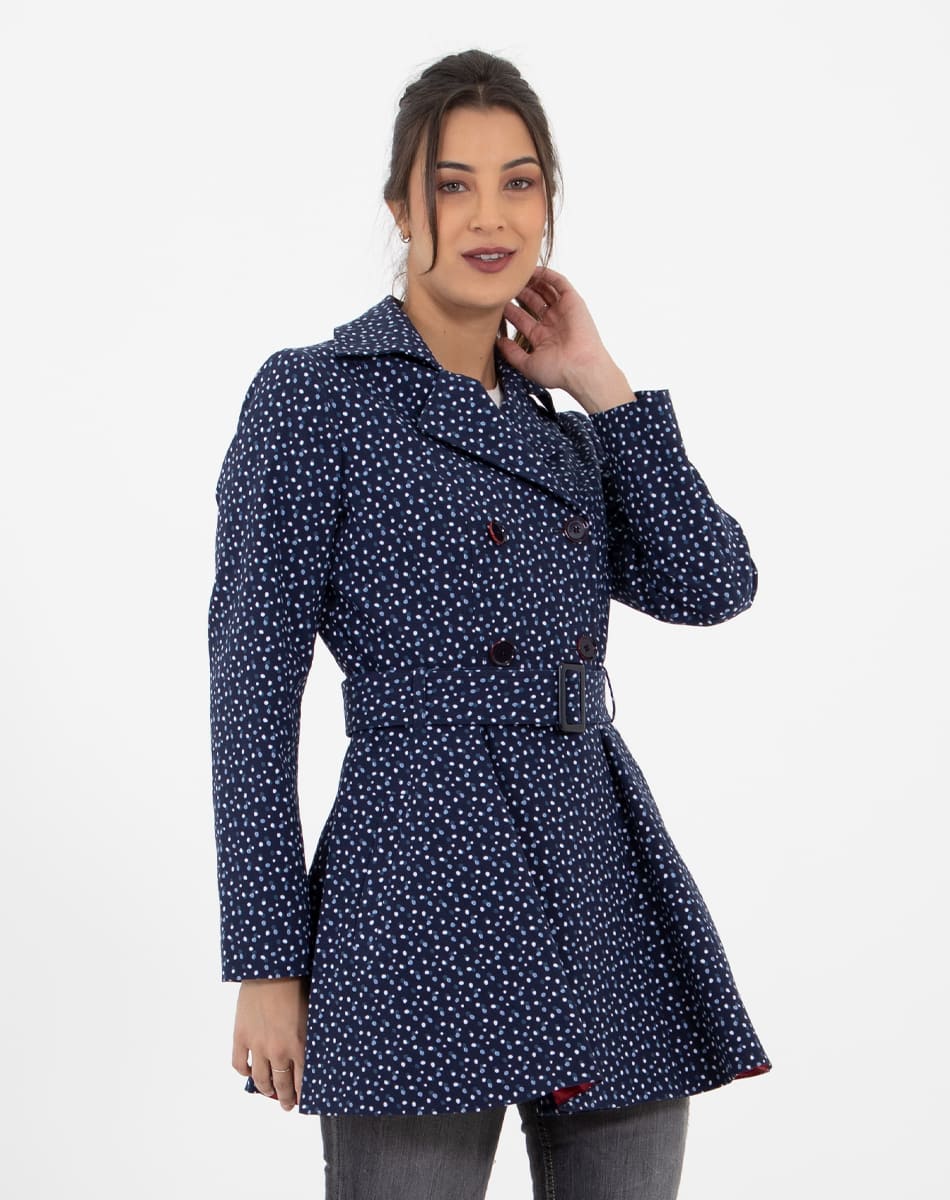Gabardina Con Lunares Blancos